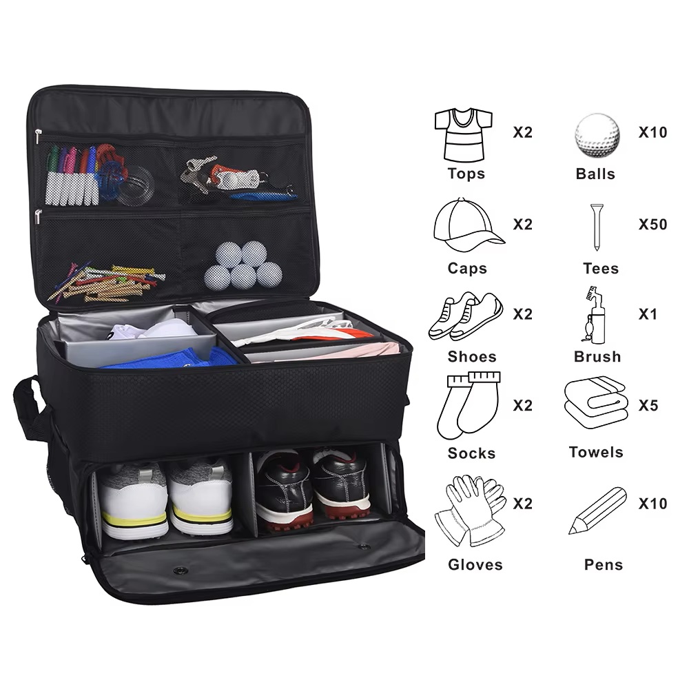 Travel Organizer Men - Golf Bagaj Düzenleyici Oxford Ayakkabı Bölmesi