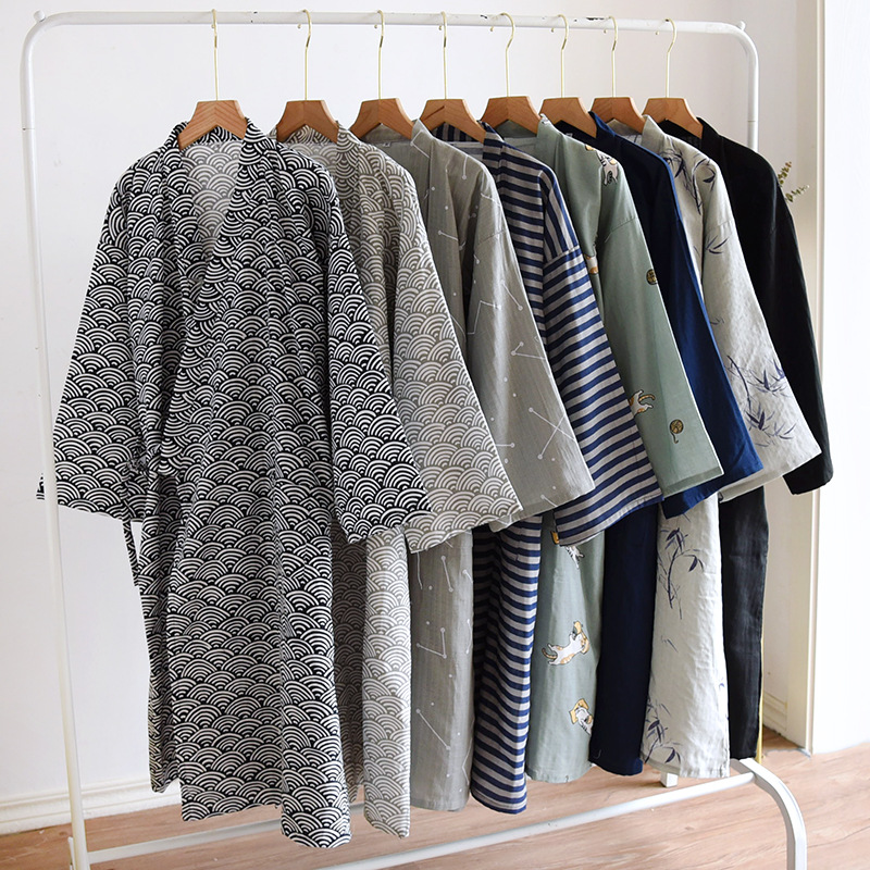 Men'S Kimono Accessories - Japon Saf Pamuklu Gazlı Bez Bornoz
