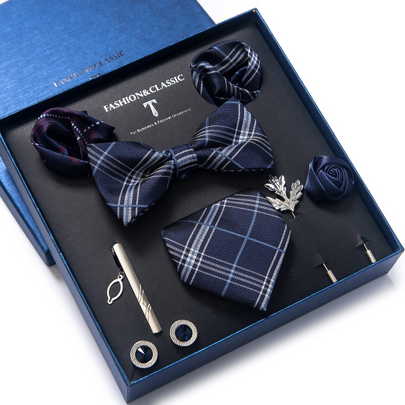 Neck Tie Set Box - Toptan klasik düğün hediyesi kravat cep