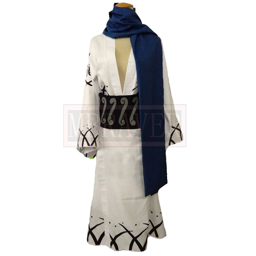 Men'S Kimono Accessories - Samurai Ryuma Mavi Beyaz Kimono Cosplay