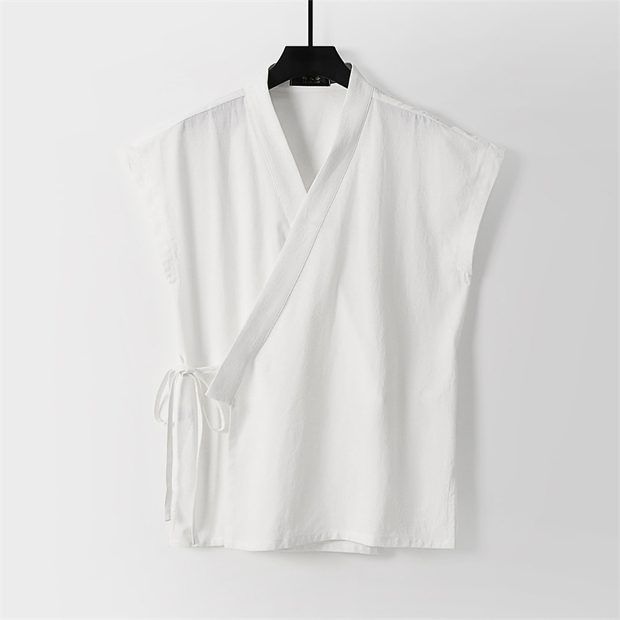 Çin erkek pamuk keten kolsuz b - Men'S Kimono Accessories incelemesi ve fiyatı