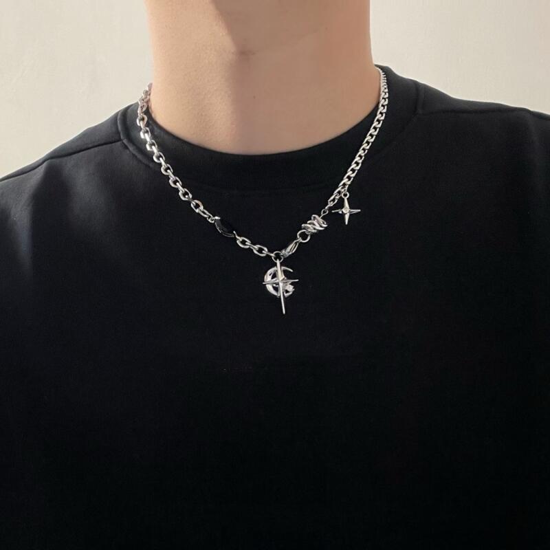 2023 kore moda Punk Punk ay yı - Men Accessories Neck Chain incelemesi ve fiyatı